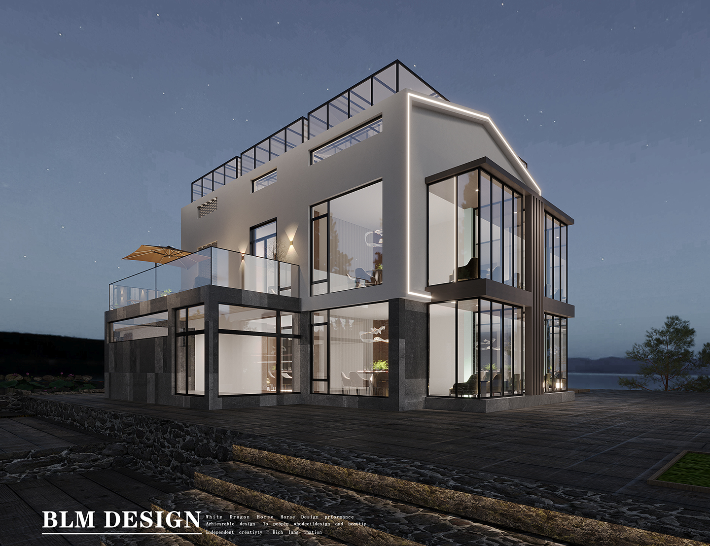 别墅外立面花园-2