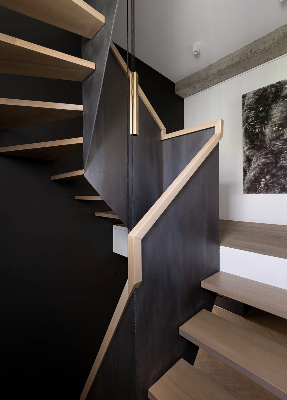 使用灰蓝色调的60平现代公寓设计-11