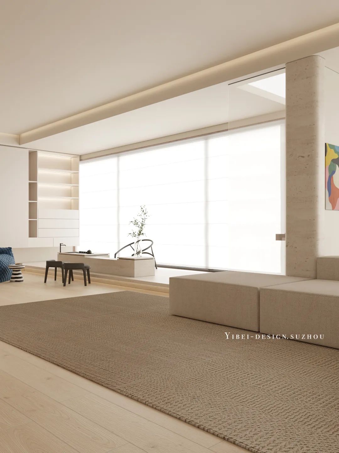 奶油极简,温馨家居的时尚表达丨中国苏州丨YIBEI DESIGN-5