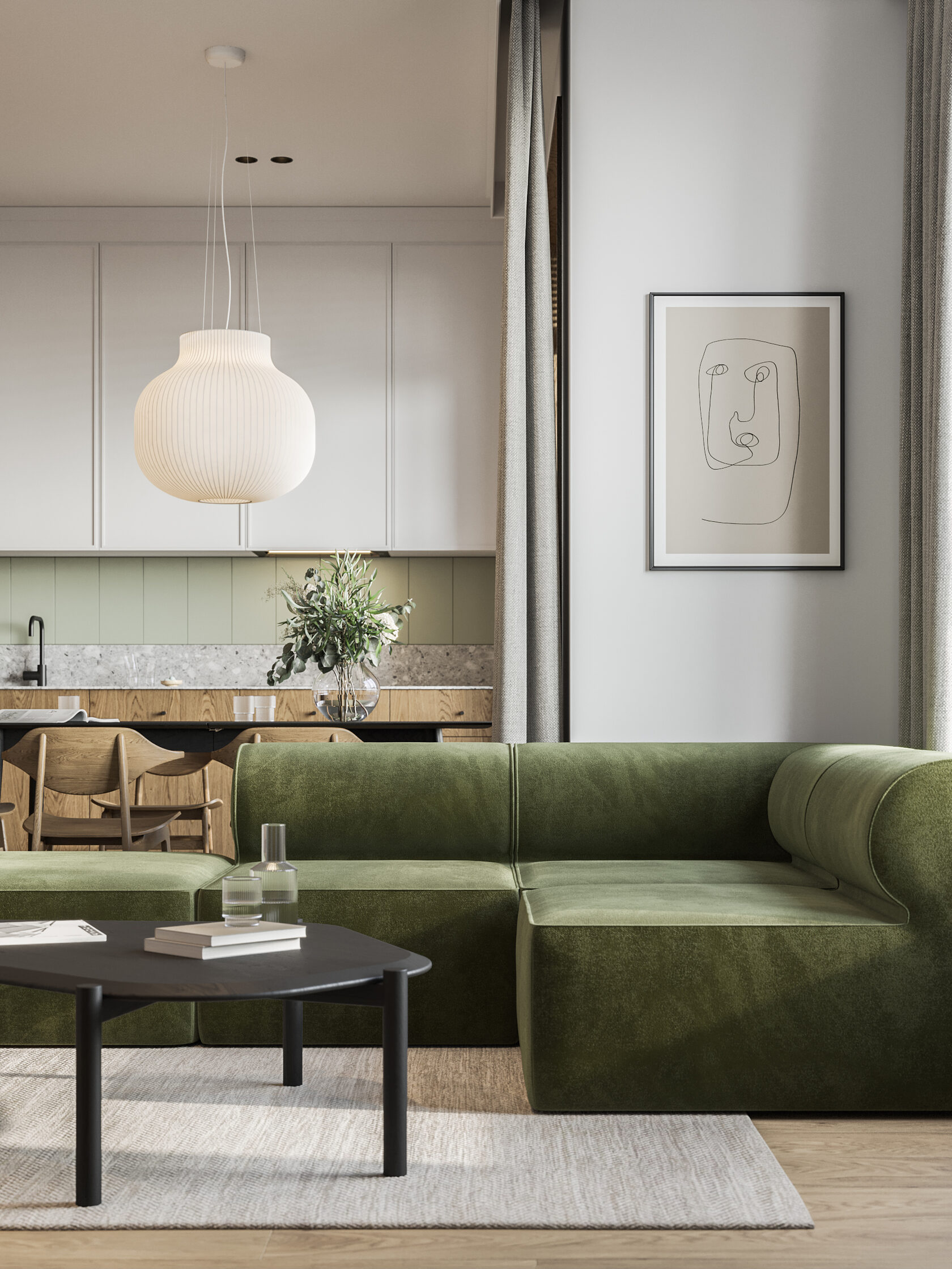 清爽原木风公寓设计 简洁的雅致！-1