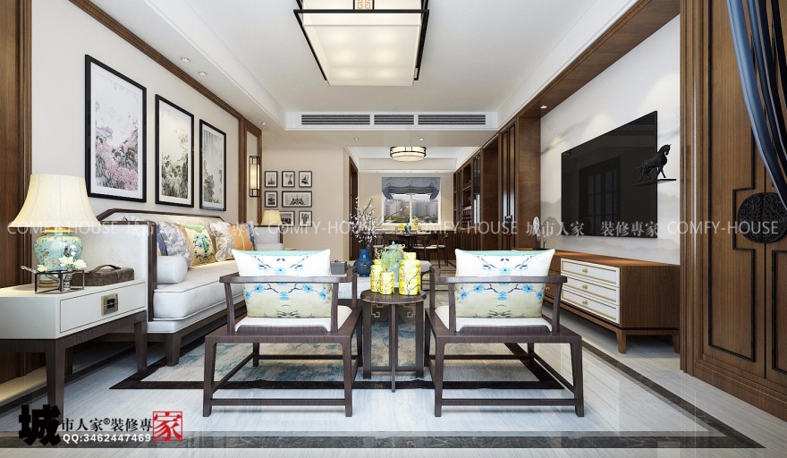 国华新经典169平米新中式风格装修效果图-9