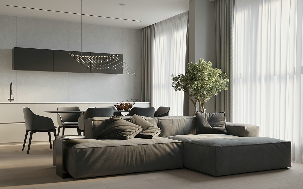 高级灰色系公寓设计-1