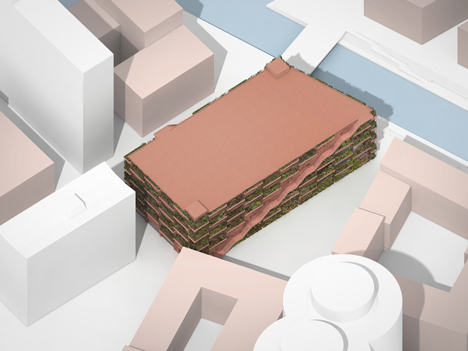 Car park by JAJA Architects features a planted facade and rooftop park-37