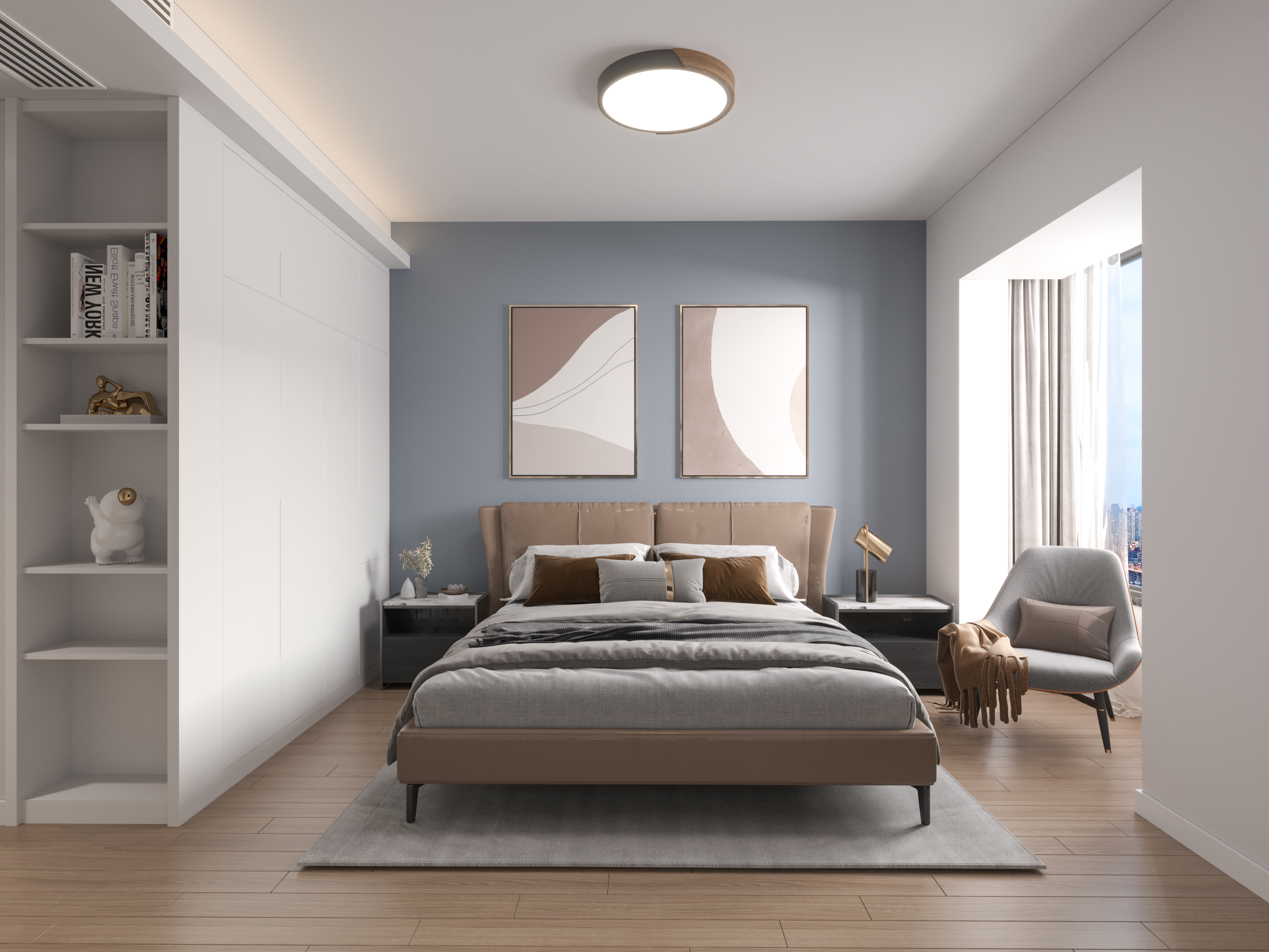 简约诗意的卧室设计丨星夜设计表现-3