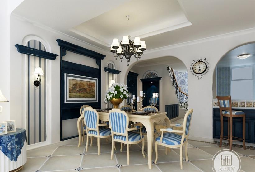 300 平米地中海风格家装设计,色彩丰富,空间利用极致-10