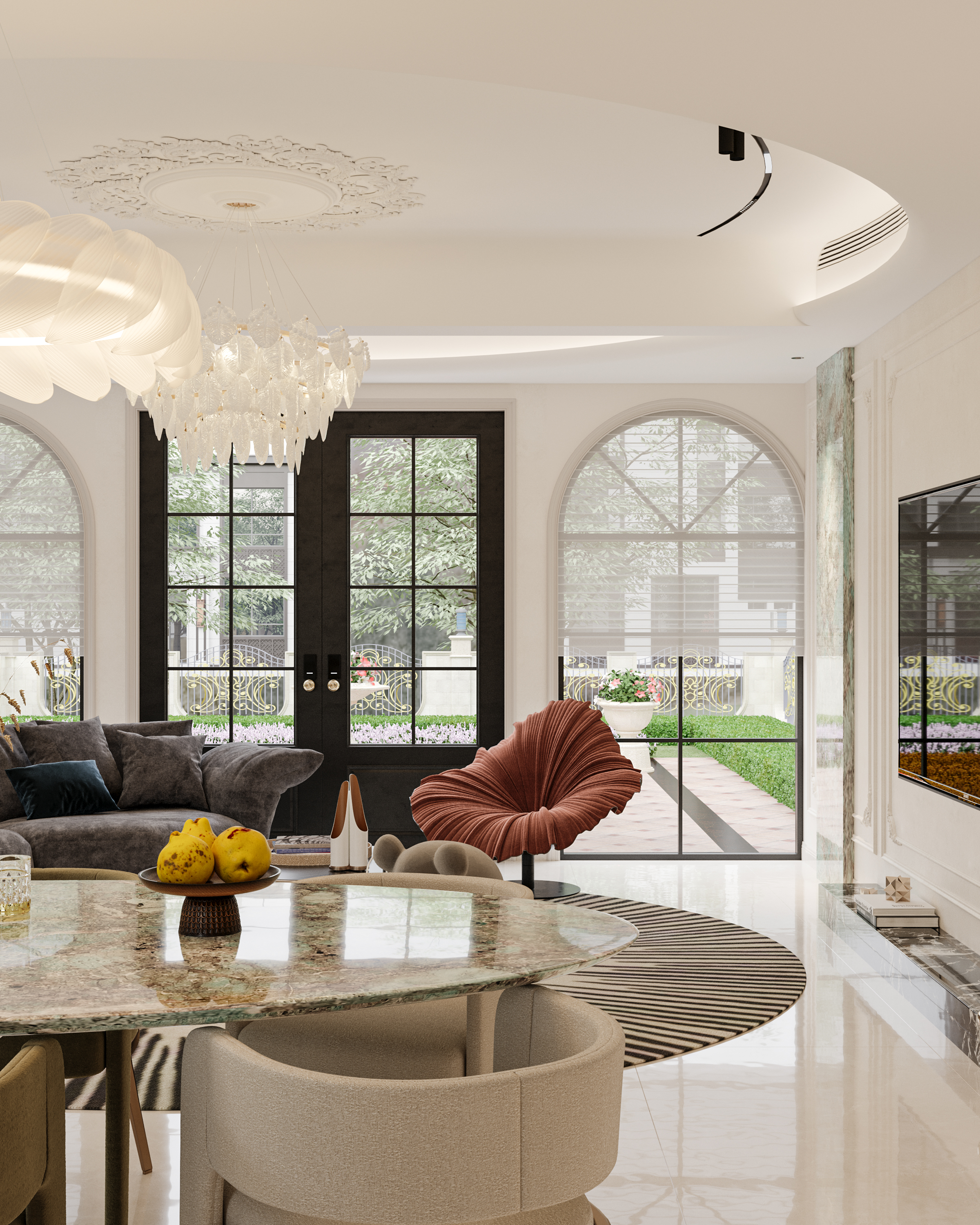 「流动的浪漫」法式轻奢私宅-6