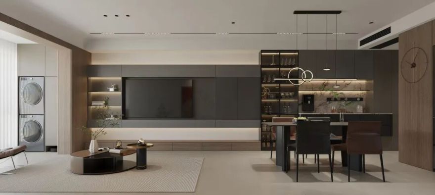 OriginalDesign|作品赏析|润府143平通透轻奢风设计:黑色与木纹交织,演绎高级质感家居!-31