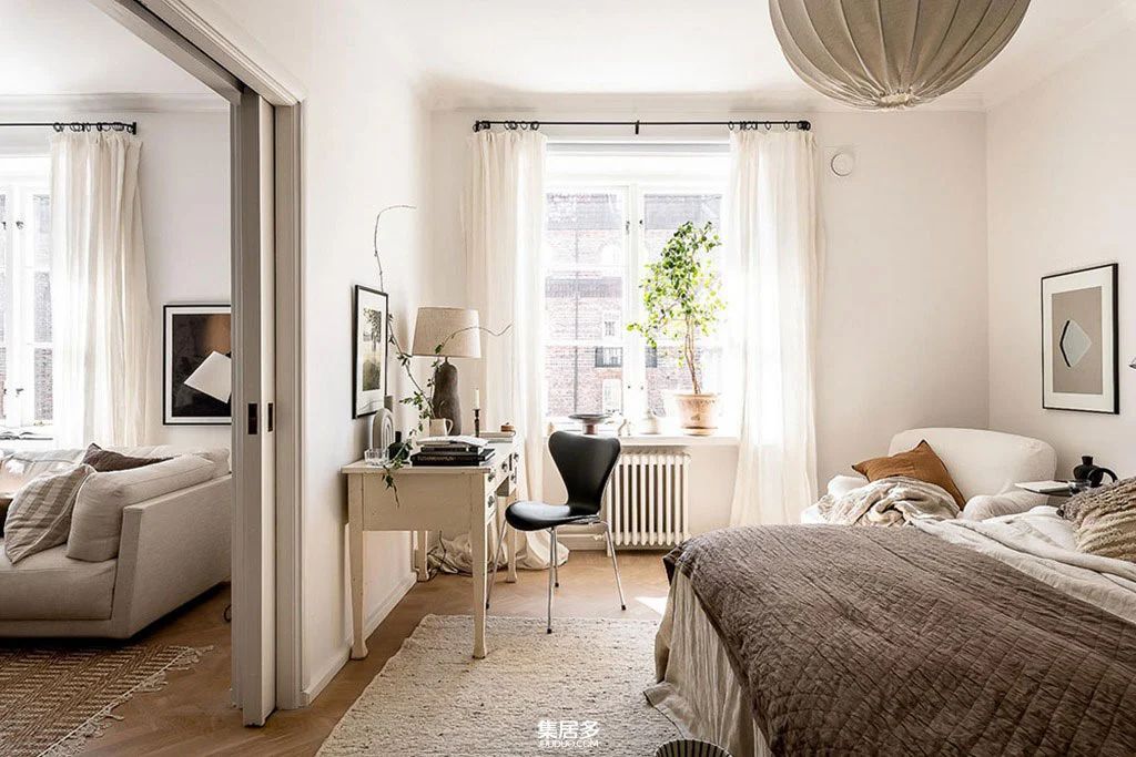 复古温暖明亮的斯堪的纳维亚公寓-22