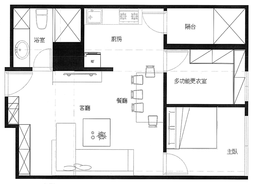 60m²工业风单身公寓 | 裸露管线、棕木铁件的简约收纳空间-24