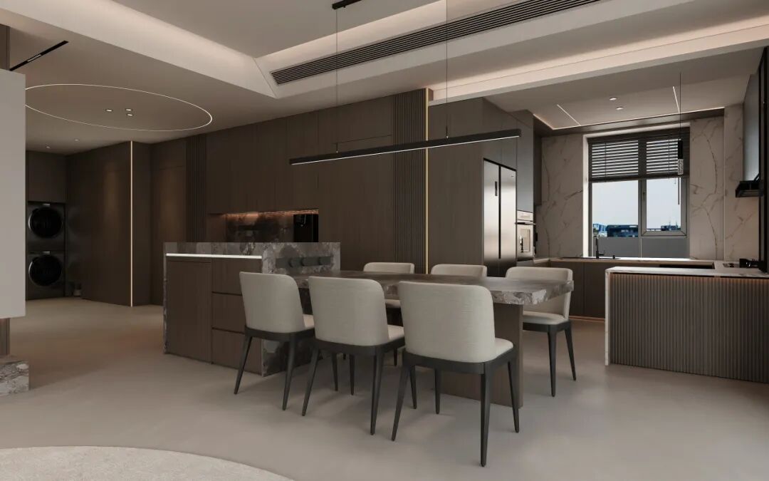 215㎡意式轻奢风格|时代中心，意木华彩-15