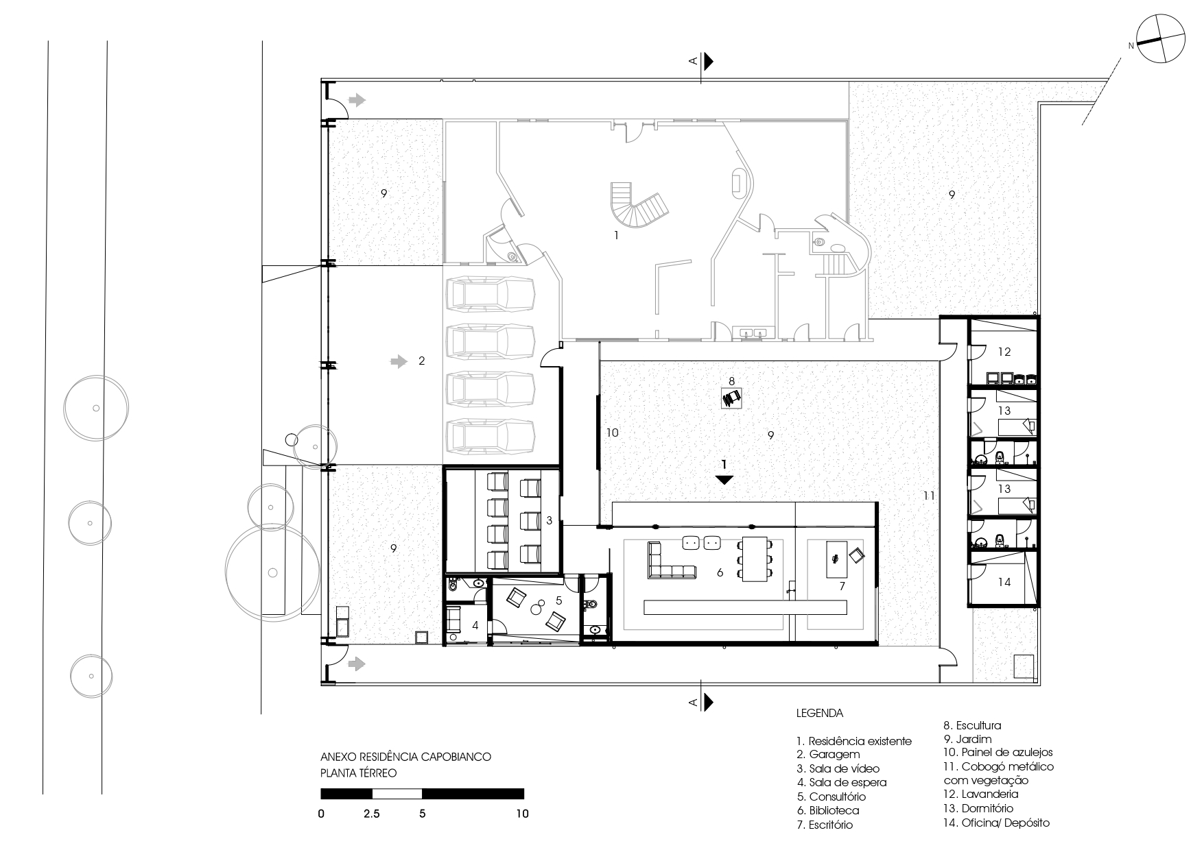巴西圣保罗 Capobianco 别墅图书馆设计-2