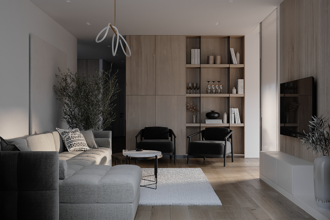 96.61㎡简约风公寓设计 回归家的质朴与纯粹            
            -9