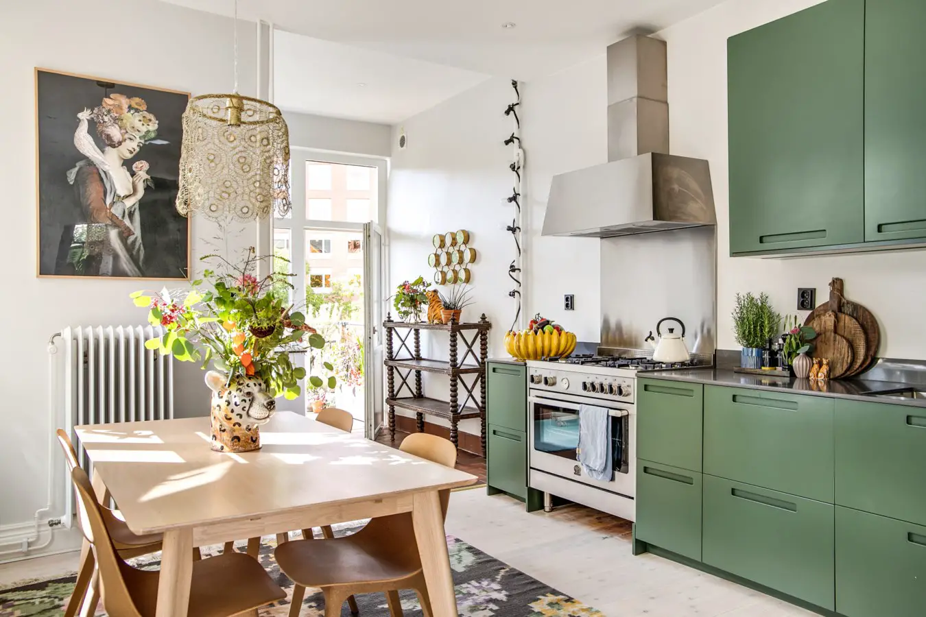 瑞典清新绿调公寓设计，色彩点缀的完美示范-5