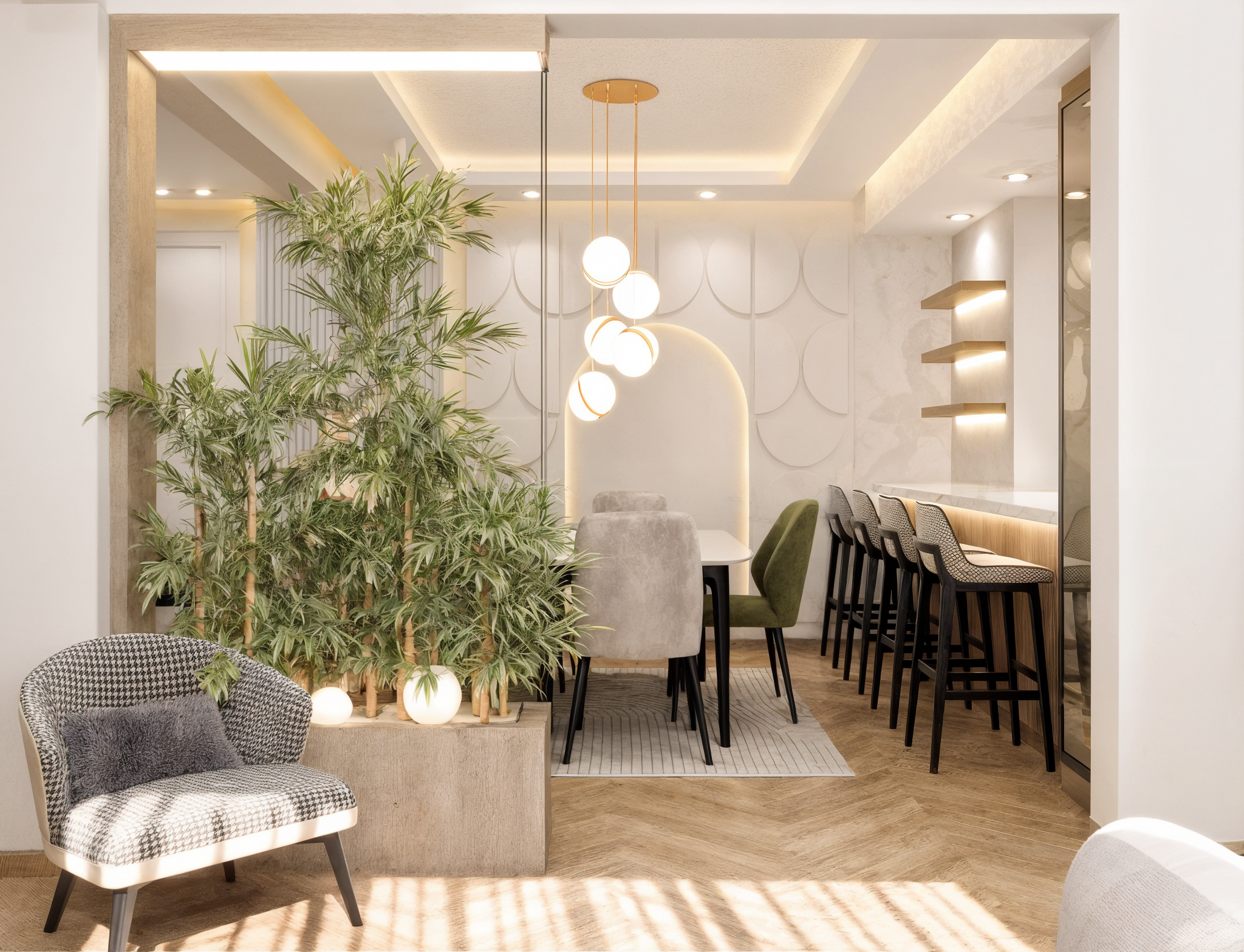 住宅公寓入口,厨房,餐厅及客厅设计丨埃及亚历山大丨Eman Rafie Designs公司-15