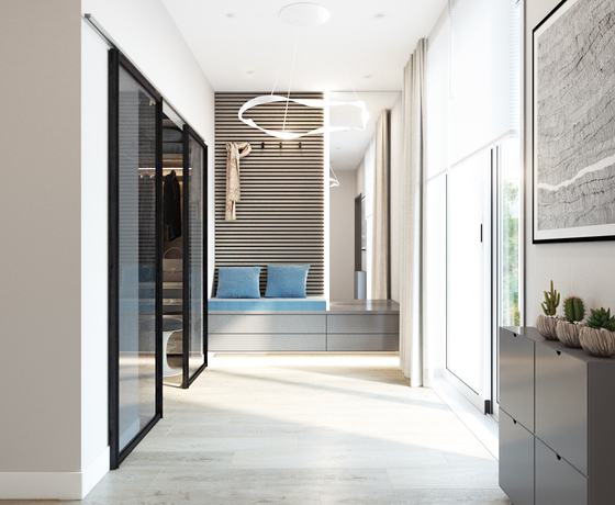 带全景窗的郊区别墅一层室内设计丨俄罗斯萨马拉-18