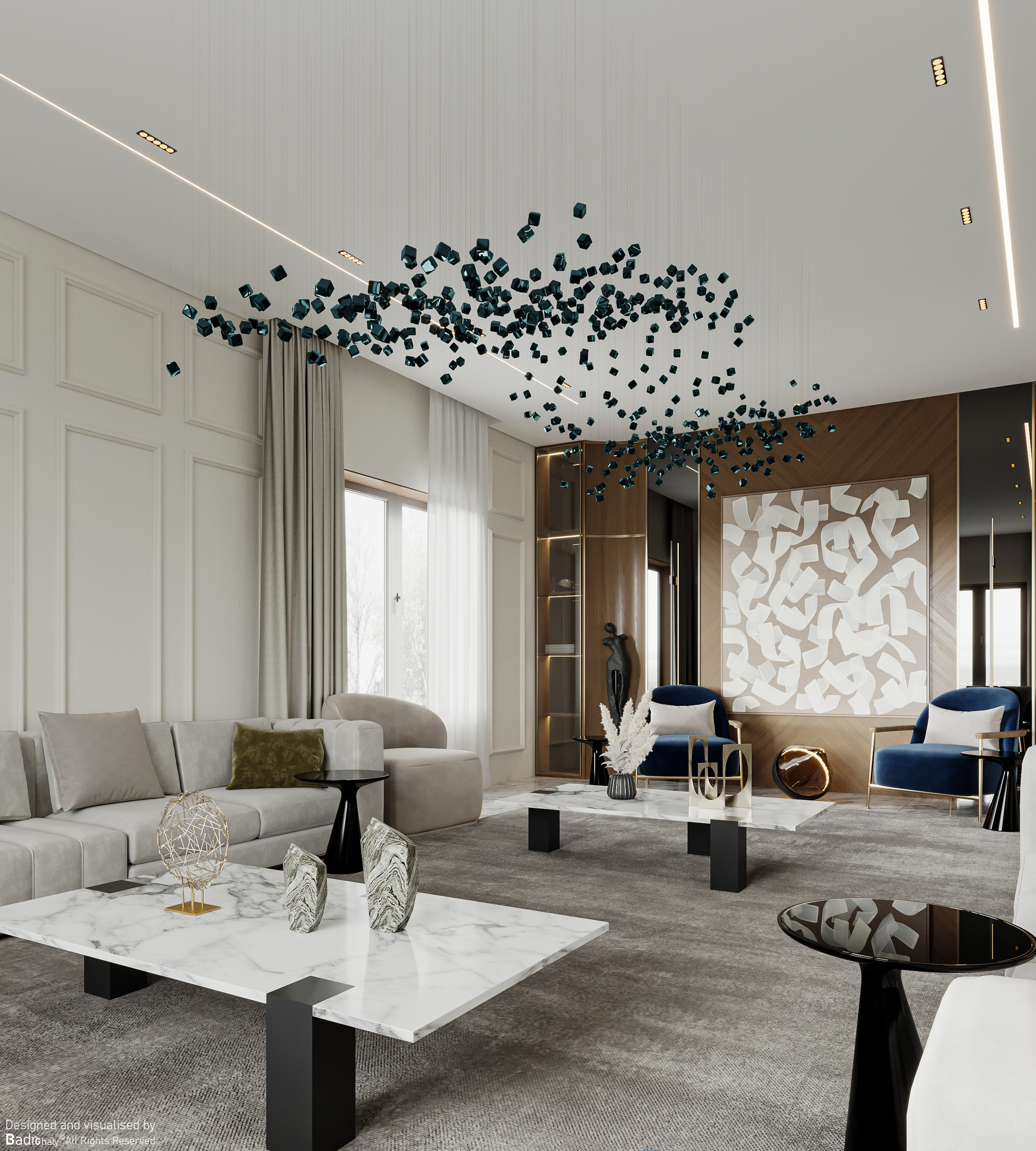 living floor of private villa-6