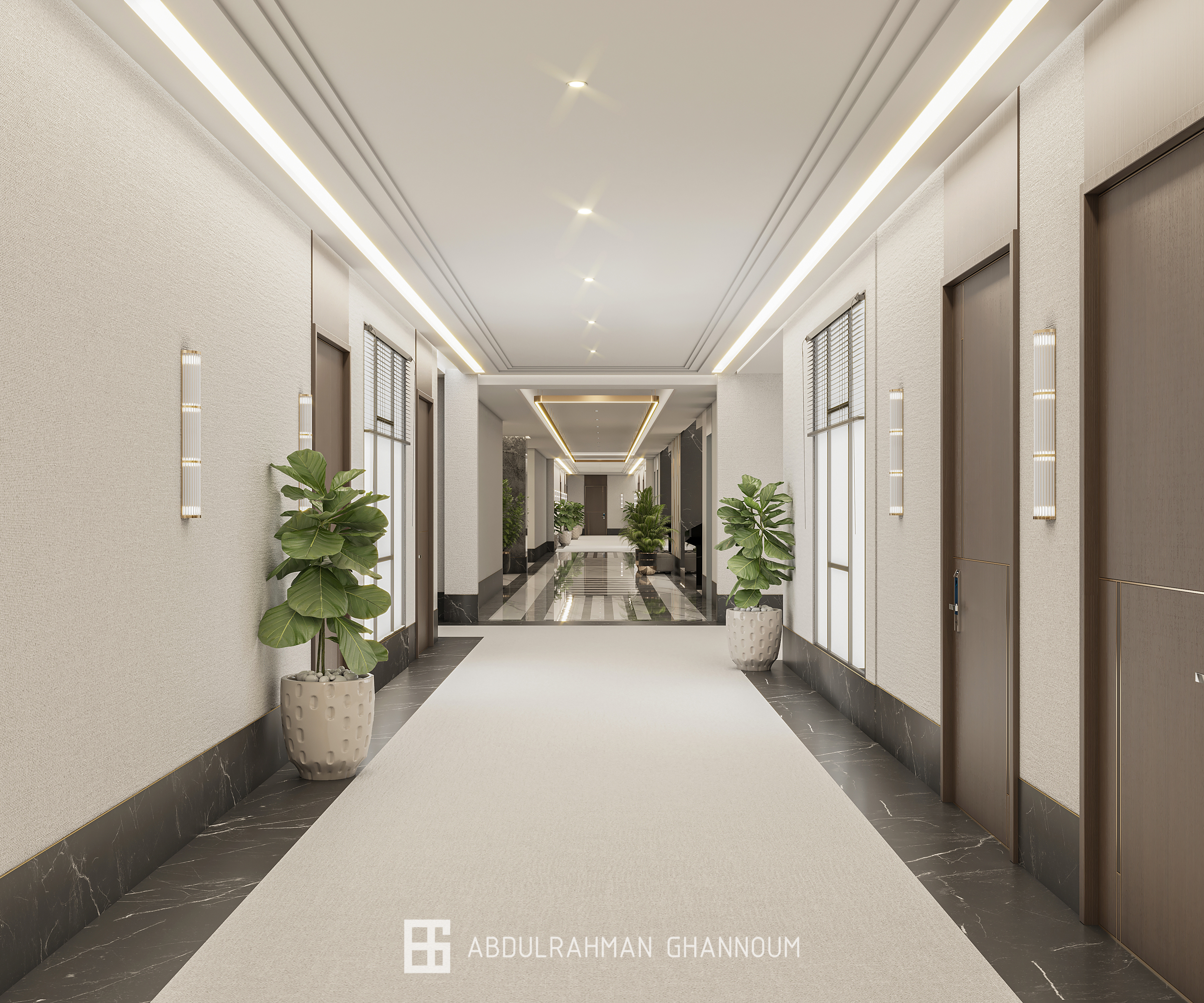 酒店大堂和走廊设计丨Eng. Abdulrahman Ghannoum-0