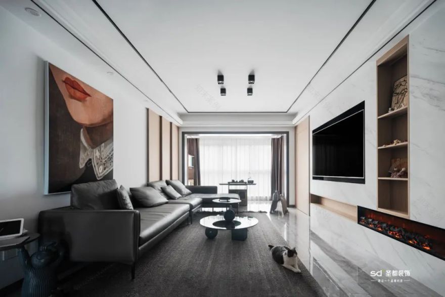 浙江金华 129㎡现代婚房,无主灯设计、客餐厅一体显大气-23