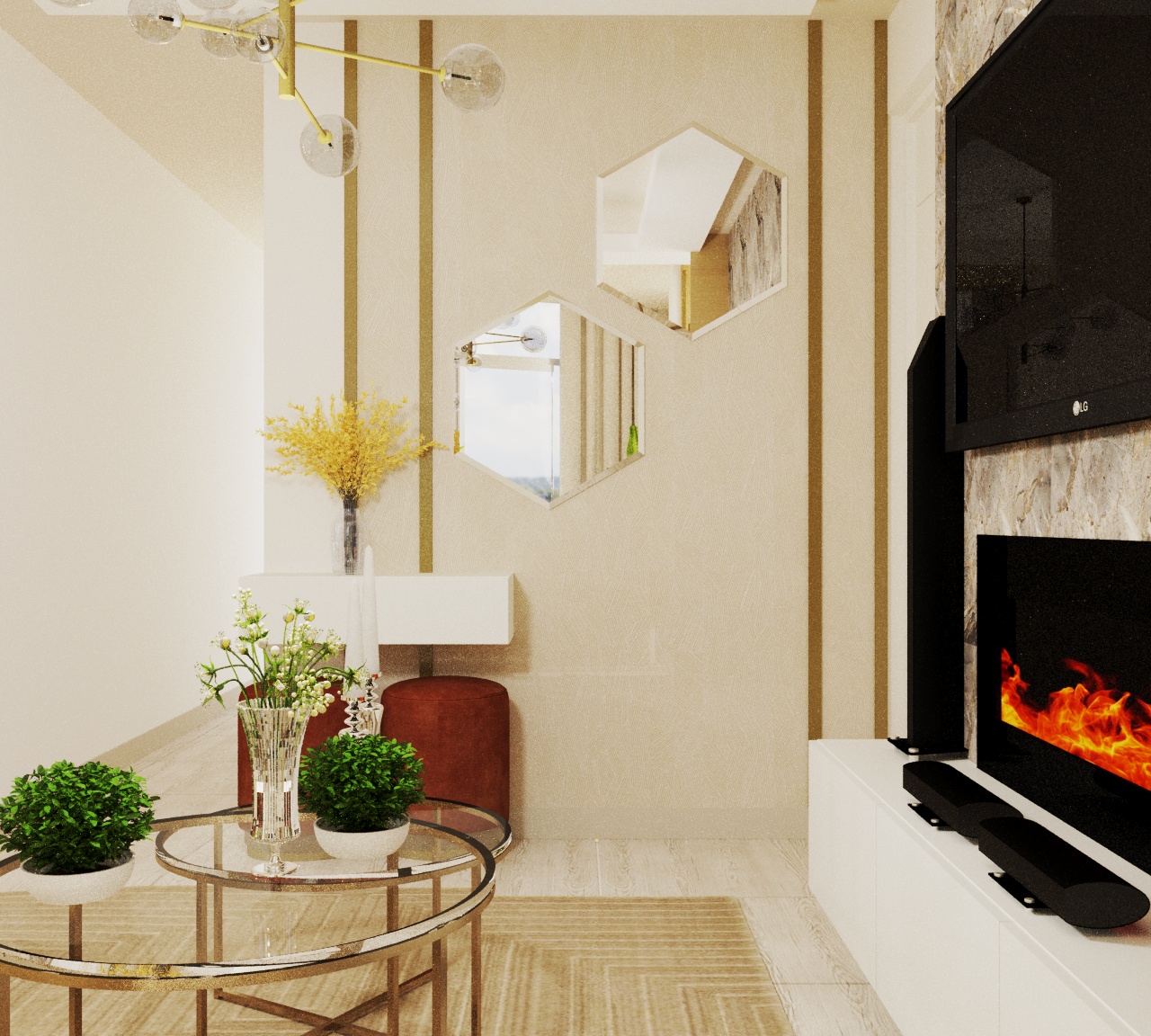 LIVING ROOM DESIGN - DISEÑO DE SALA COMEDOR-3