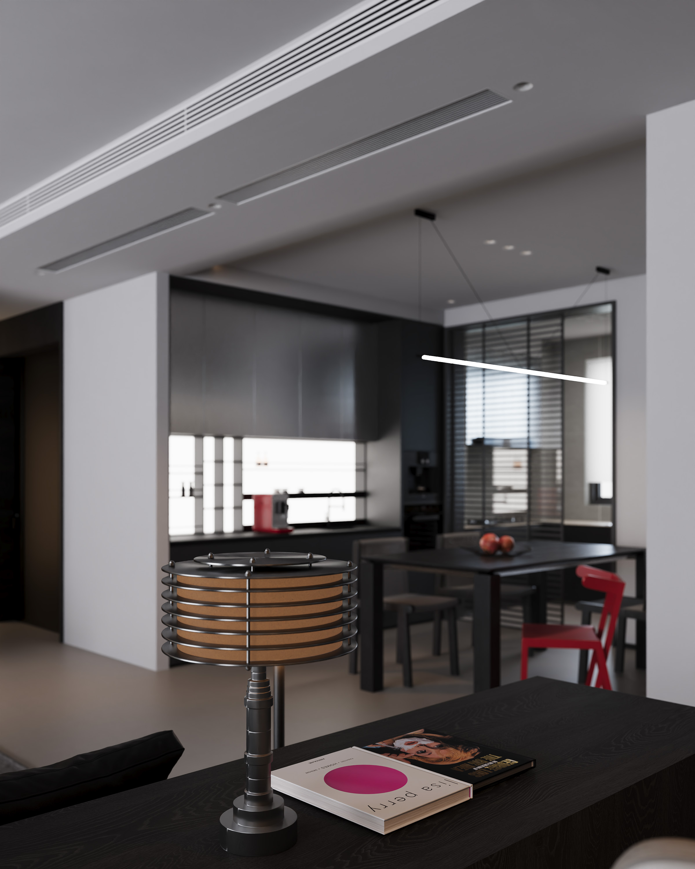 意式大平层设计案例（现代风格客餐厅）-14