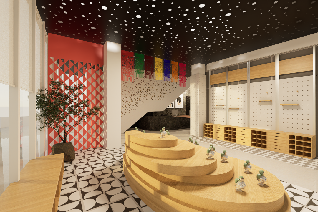 大四毕设吸睛“粉色展板+可移动模型”!将美育体验与乡土文化结合,台格斗村研学基地的美育空间“变形记”!-101