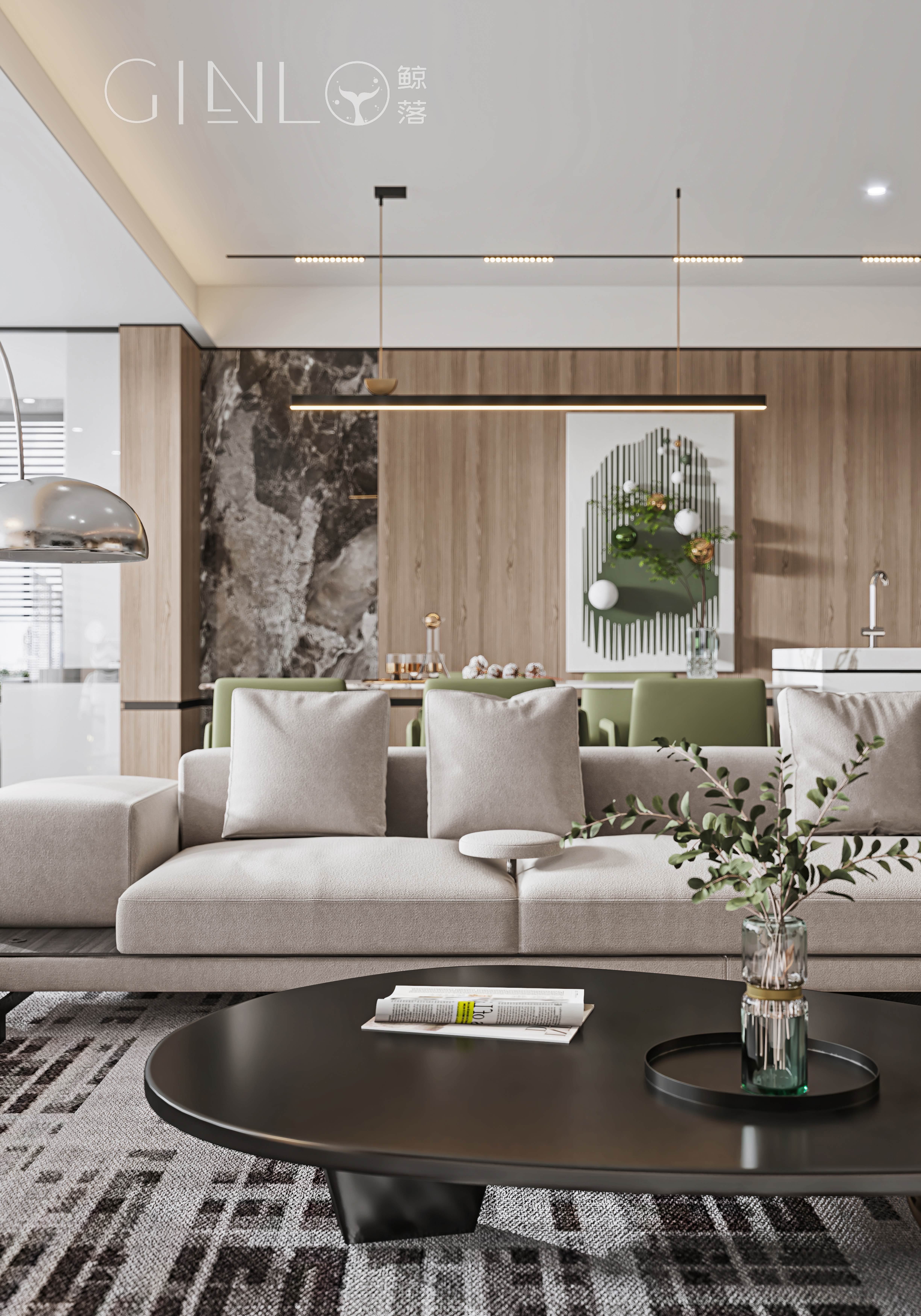 绿意盎然现代风格大平层 VR 体验丨Gino 鲸落工作室-12