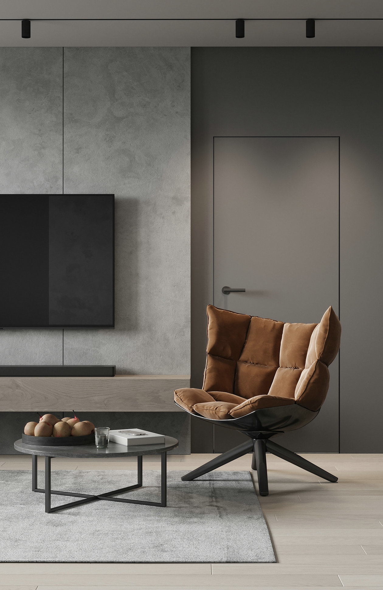 素简治愈，高级灰色系小空间公寓设计-1