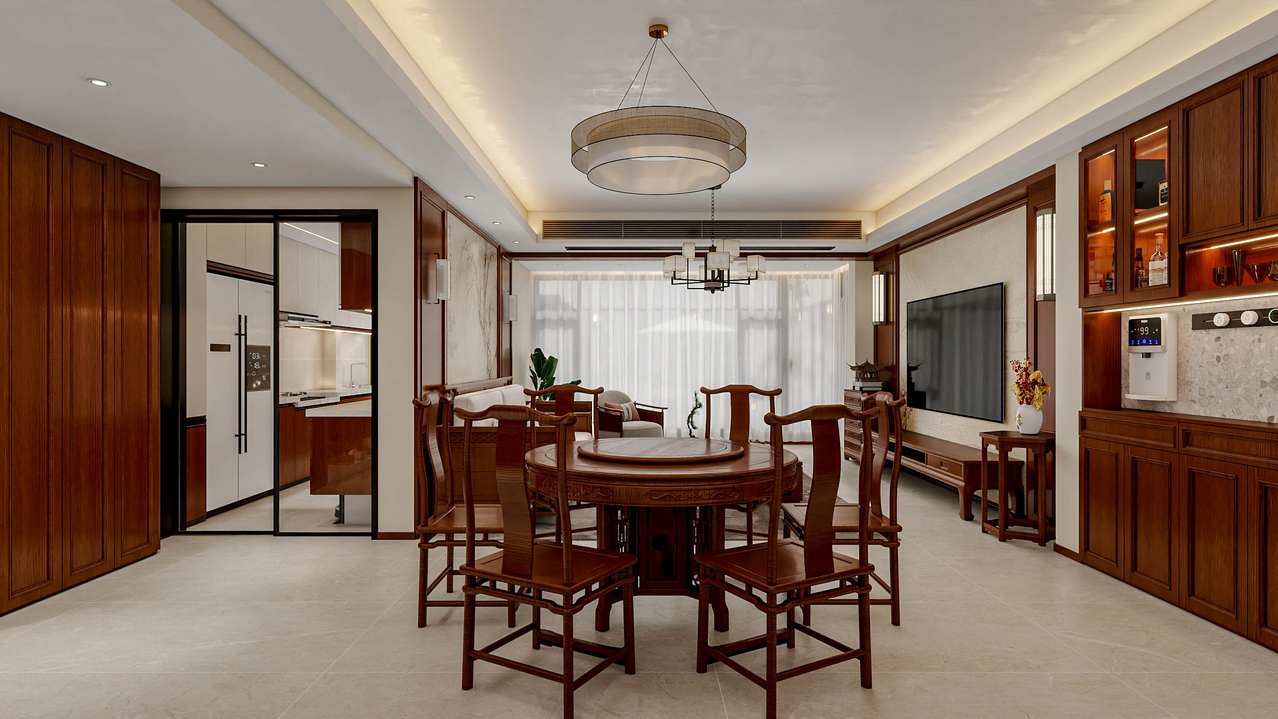 四川成都成都合院（376平方底跃简约中式三居室）-18