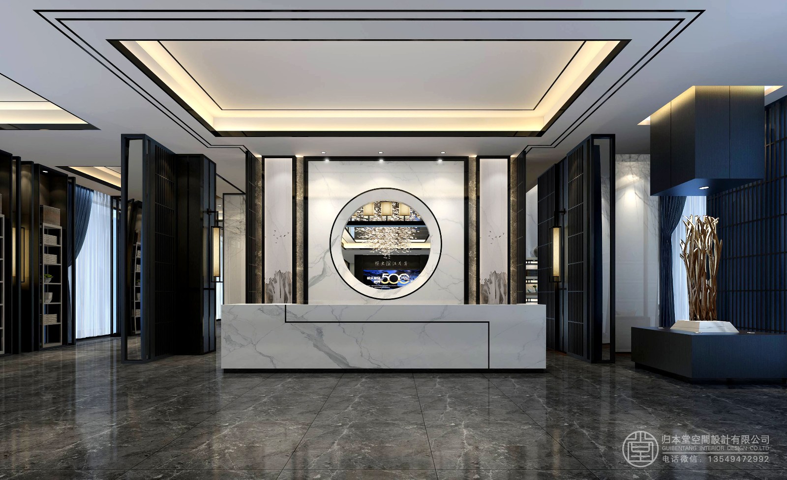 恒大滨江左岸销售部  归本堂空间设计-12