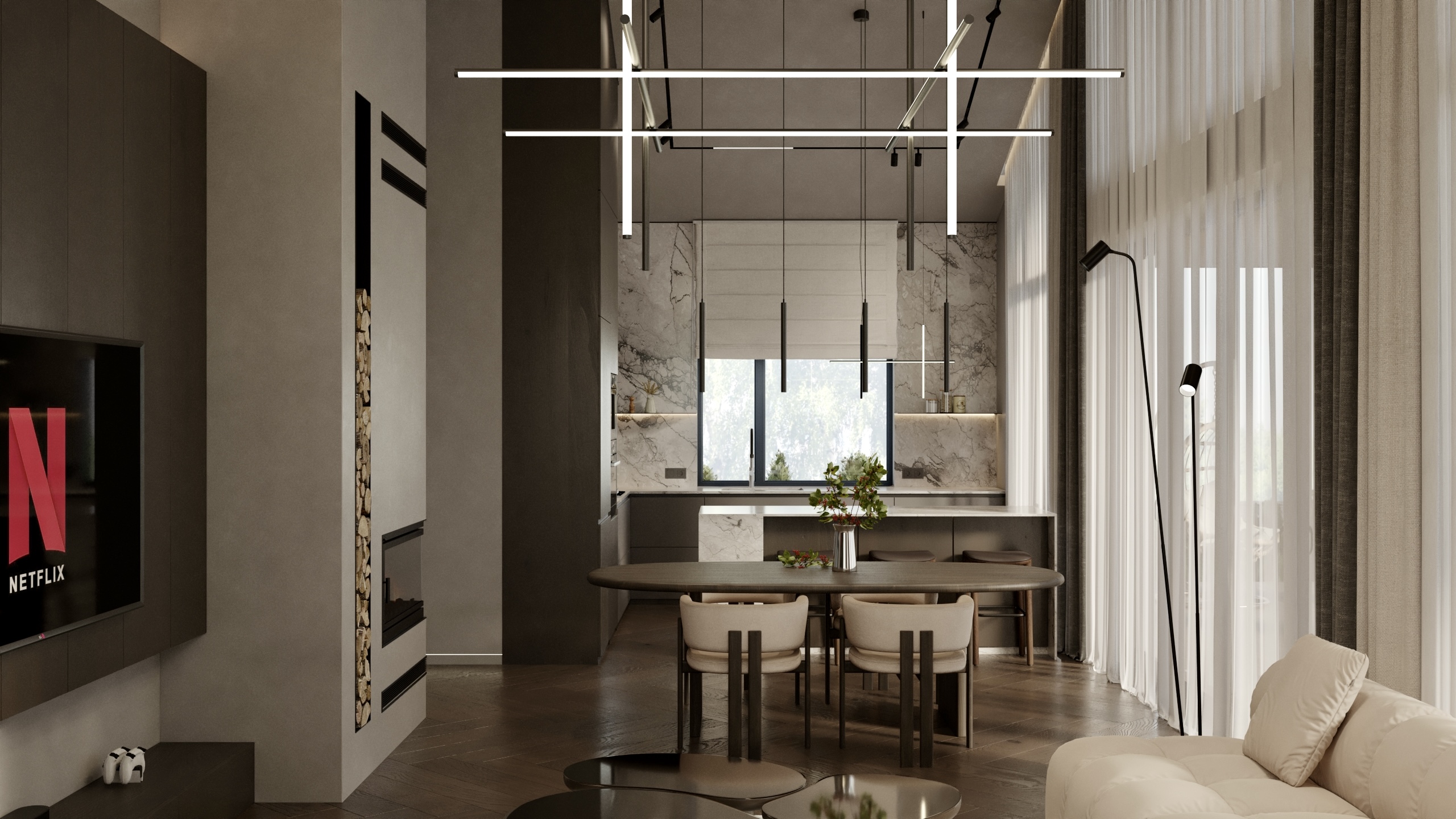Visualization of the kitchen-living room-9