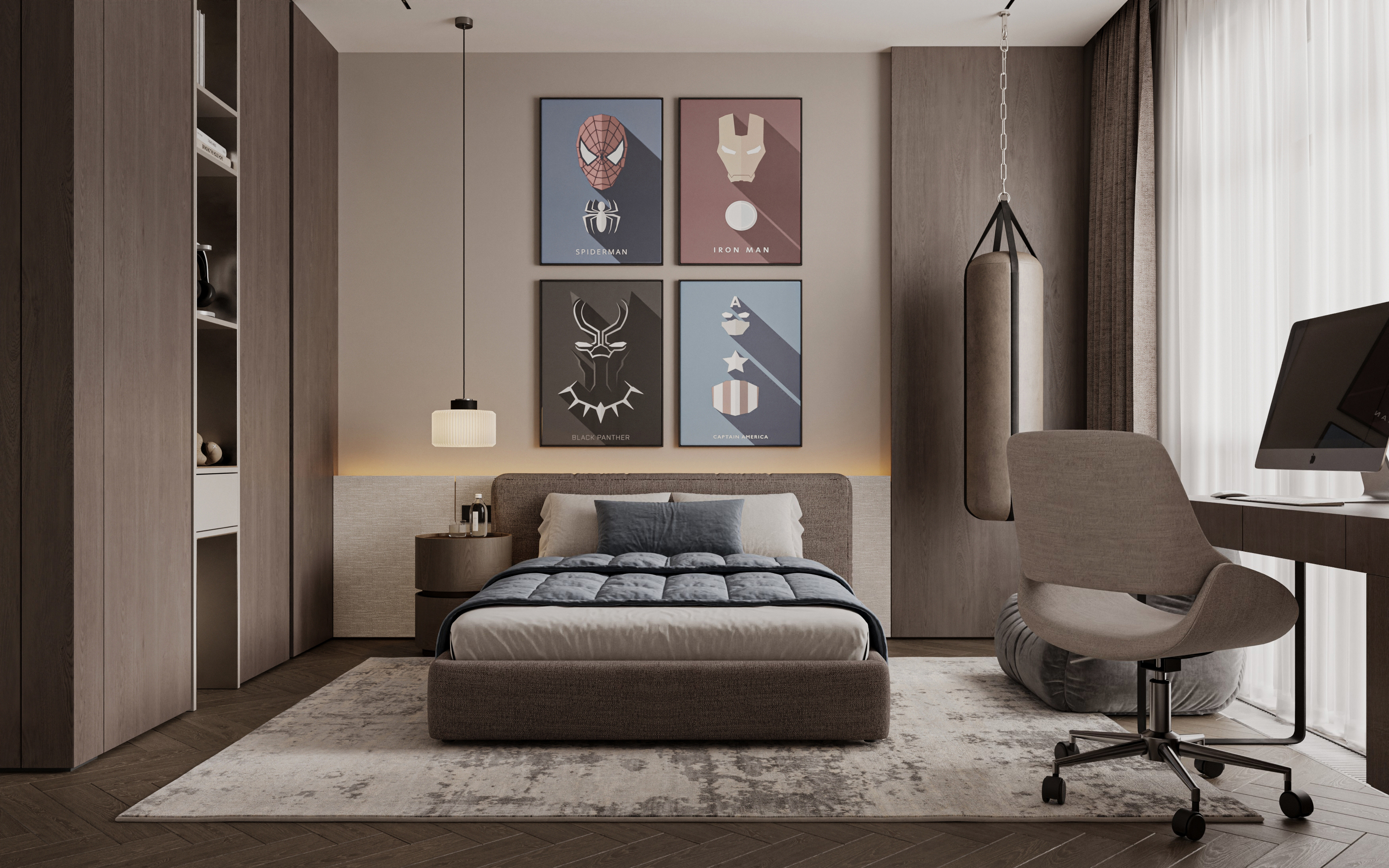 日落男孩卧室丨Sher.Architects-9