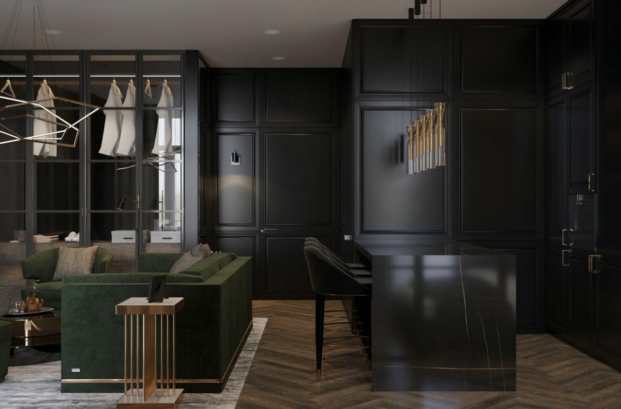 绿色系与高级黑的理性空间-2