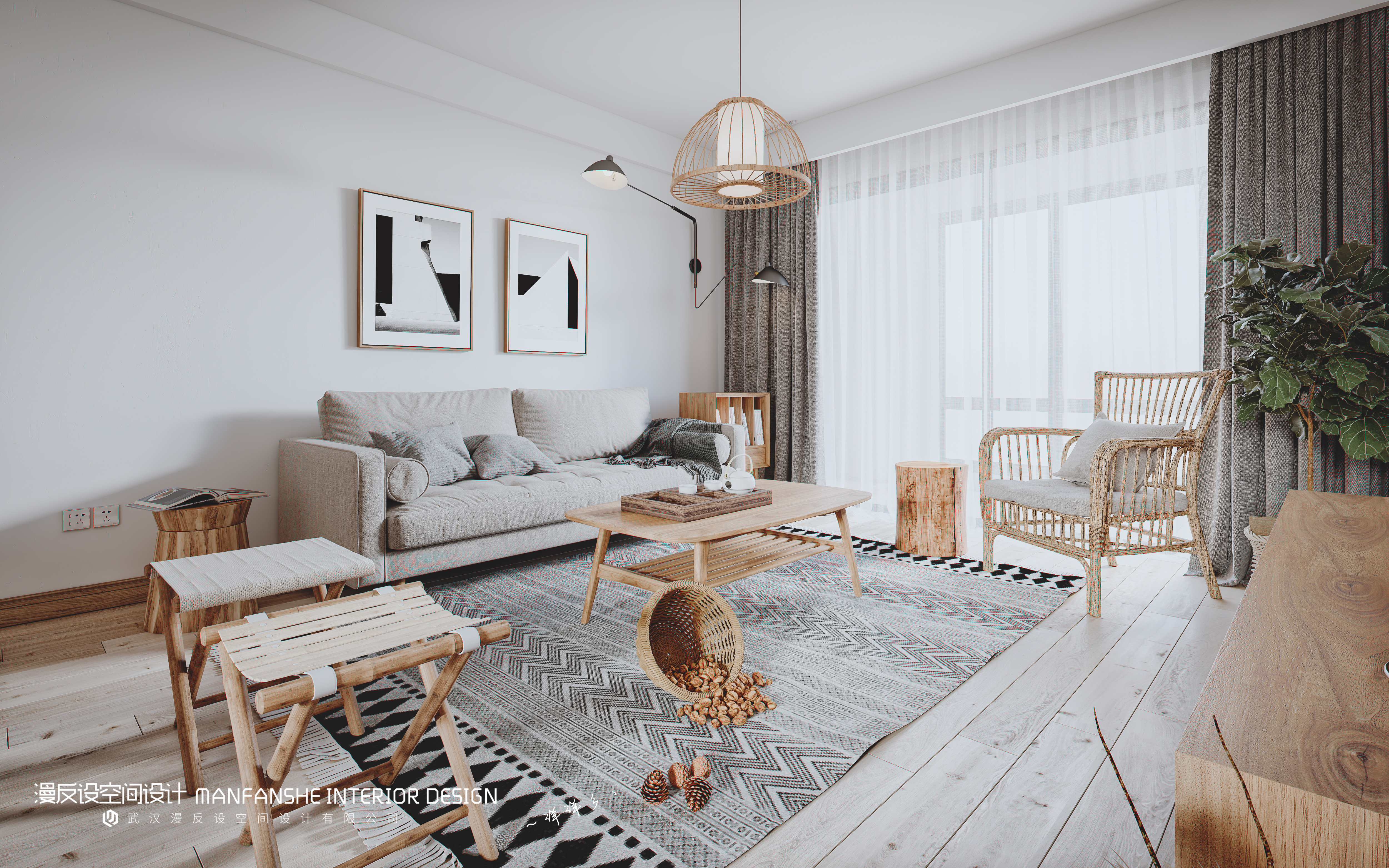 北欧混搭风客餐厅设计，舒适宜居-3