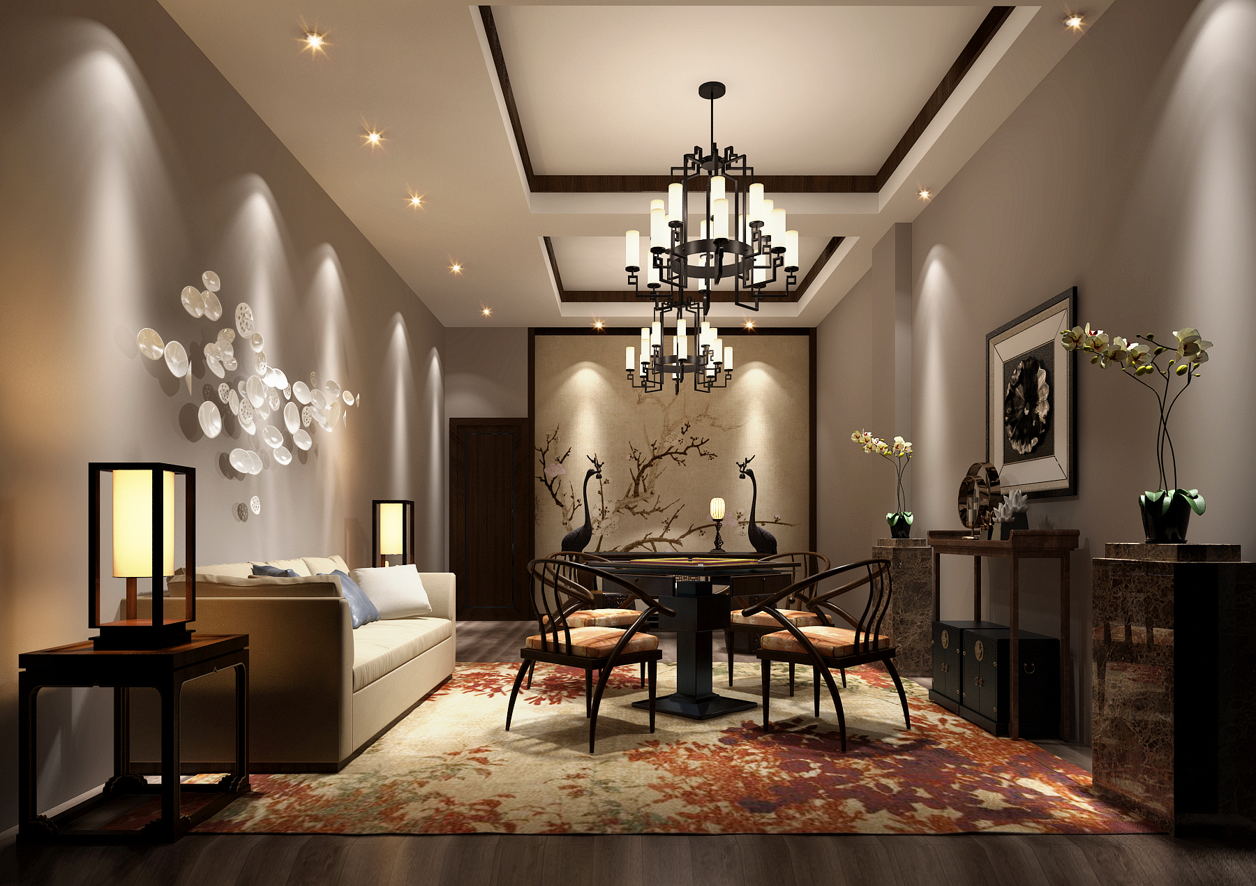 新中式 中式古典 奢华家装别墅样板房-13-28