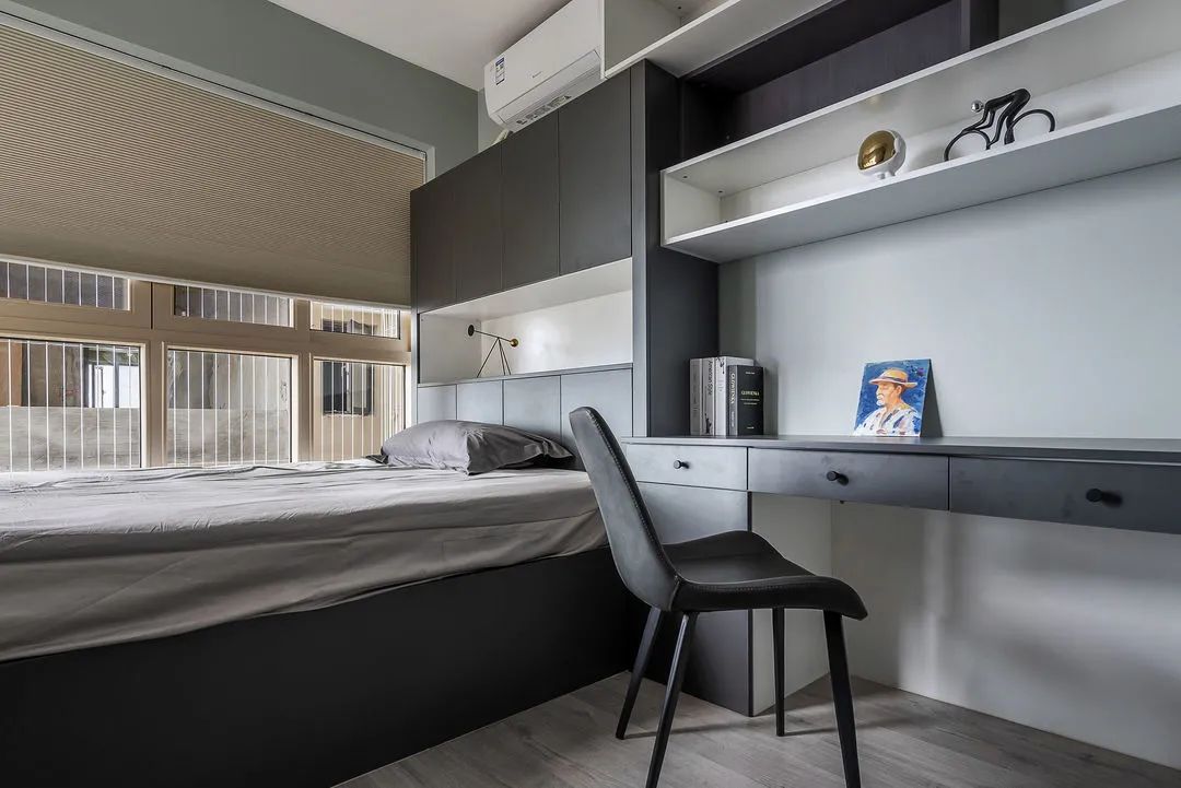 咸阳 123㎡二手房改造,高级黑电视墙设计惊艳翻倍!-49