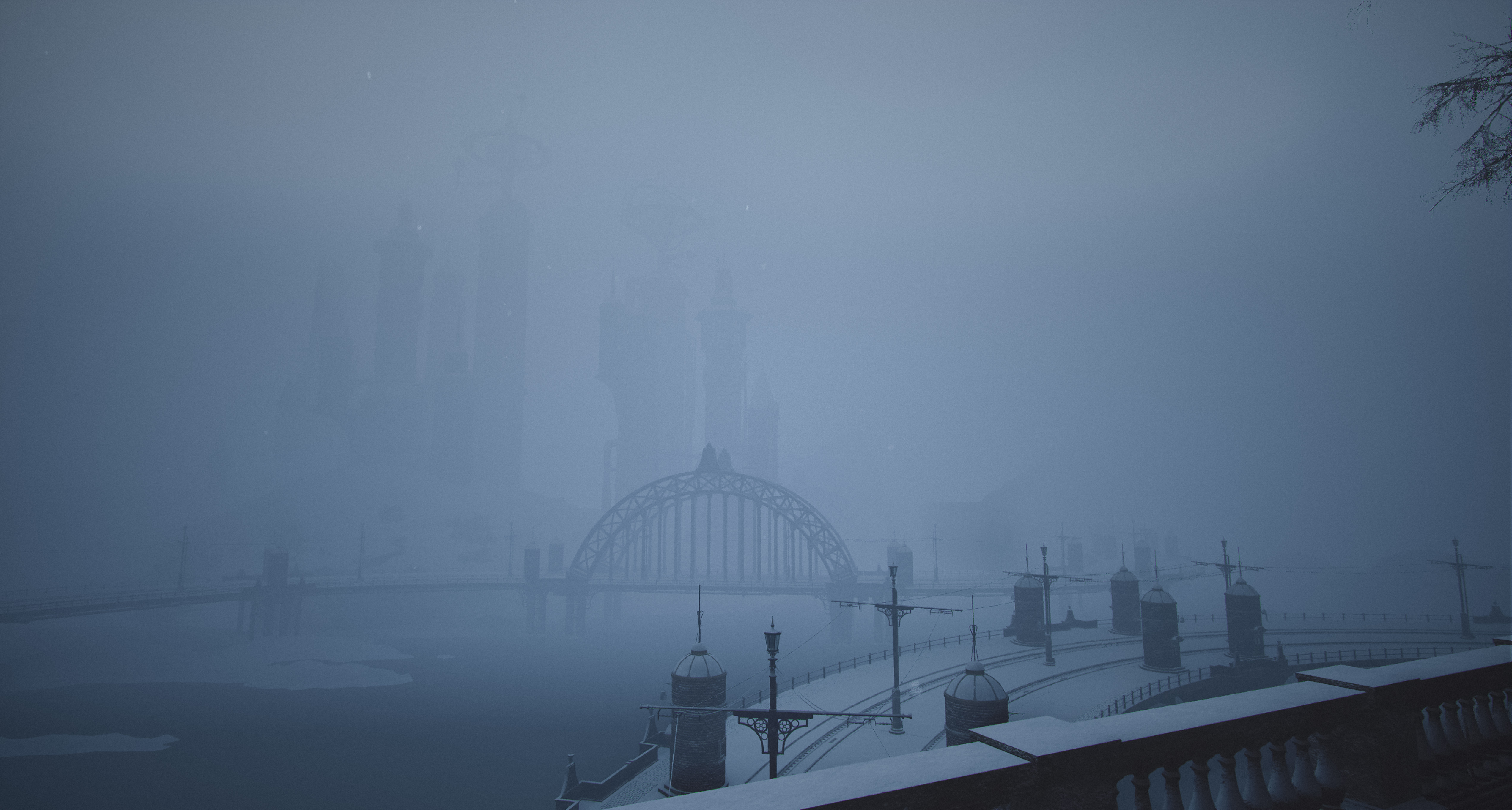 UE5 Dieselpunk winter city level (third-person) map-21