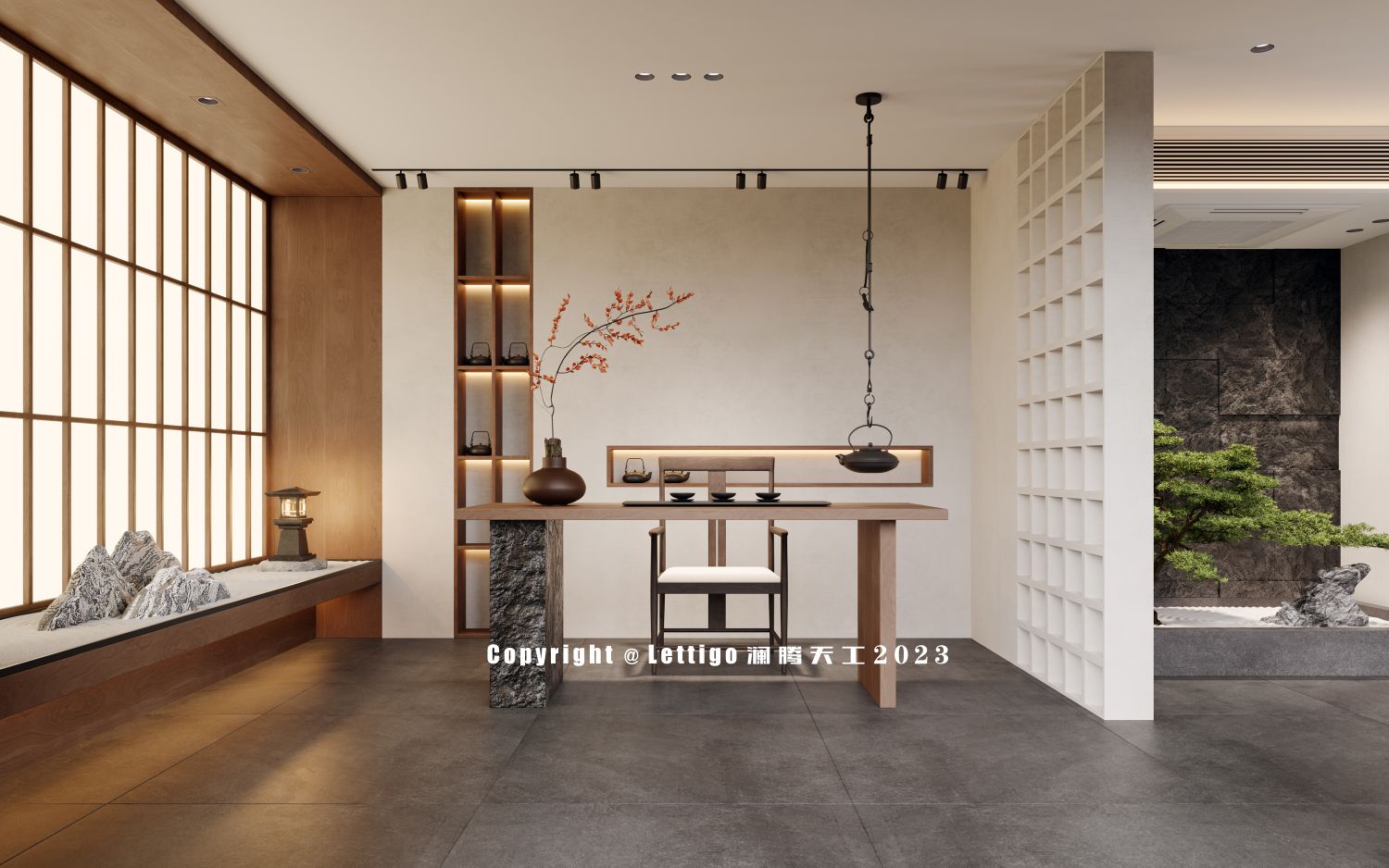 品茗，闲谈，会客，悠远气韵的茶室会所空间-6