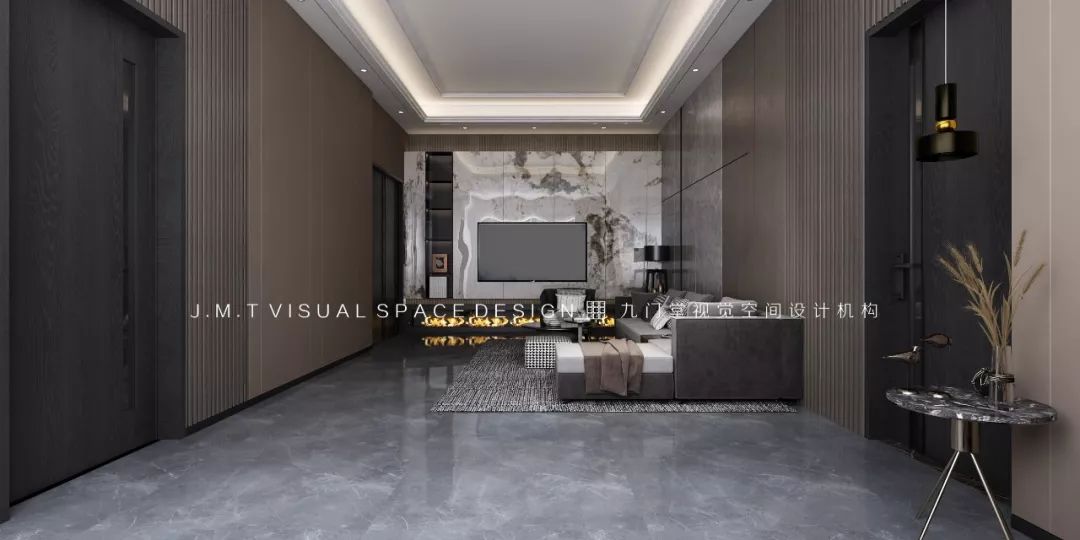 新中式、简欧、轻奢混搭,打造 540㎡别墅空间-25