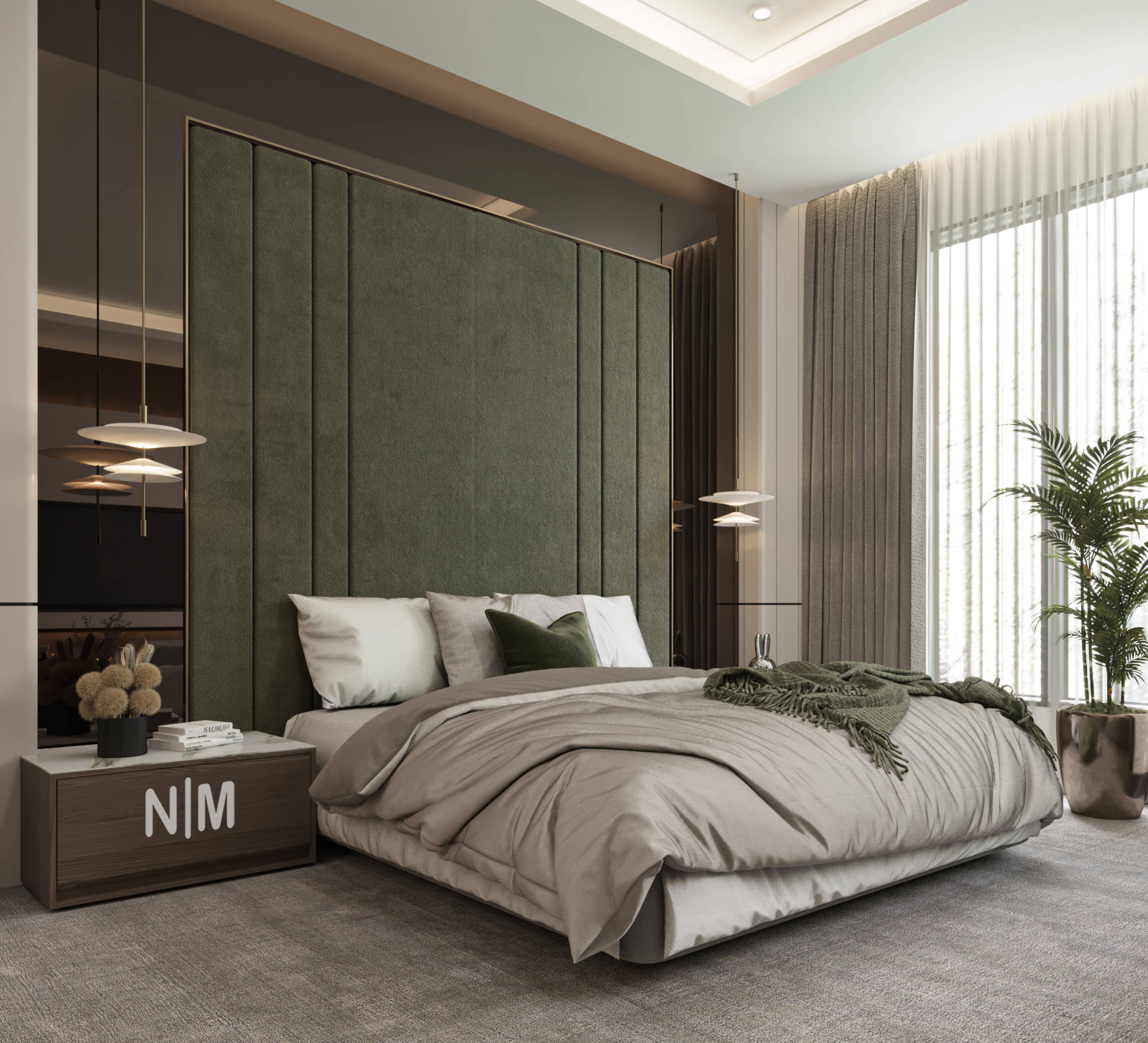 豪华主卧室梳妆+浴室设计丨使用 3DMAX 进行设计-5