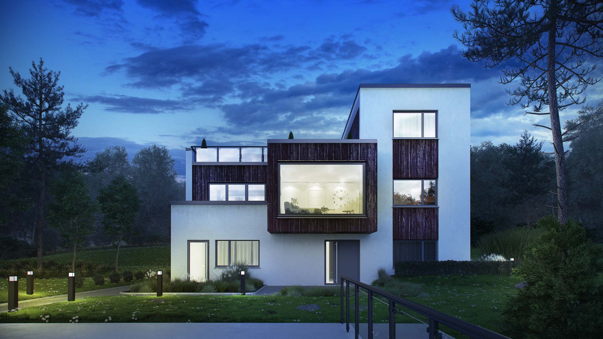 挪威森林中的现代住宅-4