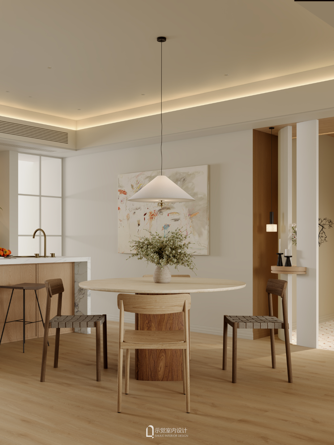 示觉设计|219㎡水清木华，一家四口的成长型家庭空间-30