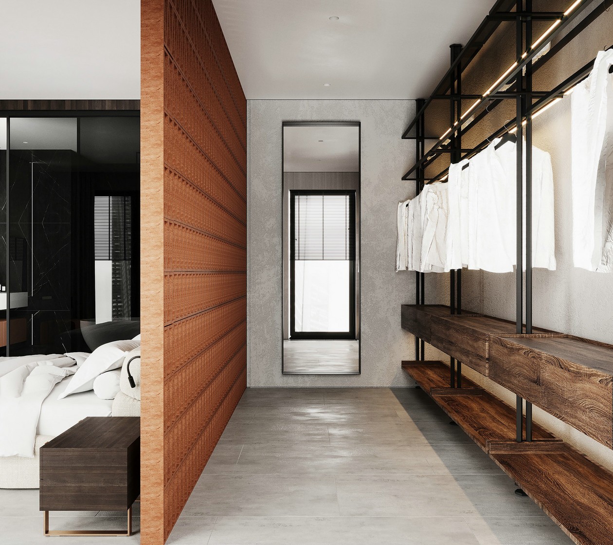 91㎡深色系公寓设计 既沉稳又有设计感！-11