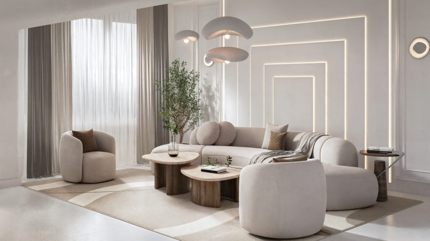 具有有机优雅感的极简生活空间-8