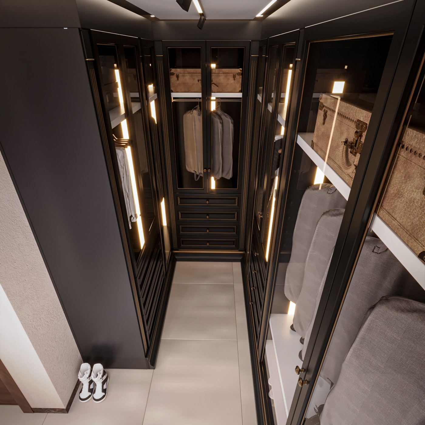 Brown Master卧室及梳妆区设计丨沙特阿拉伯-14