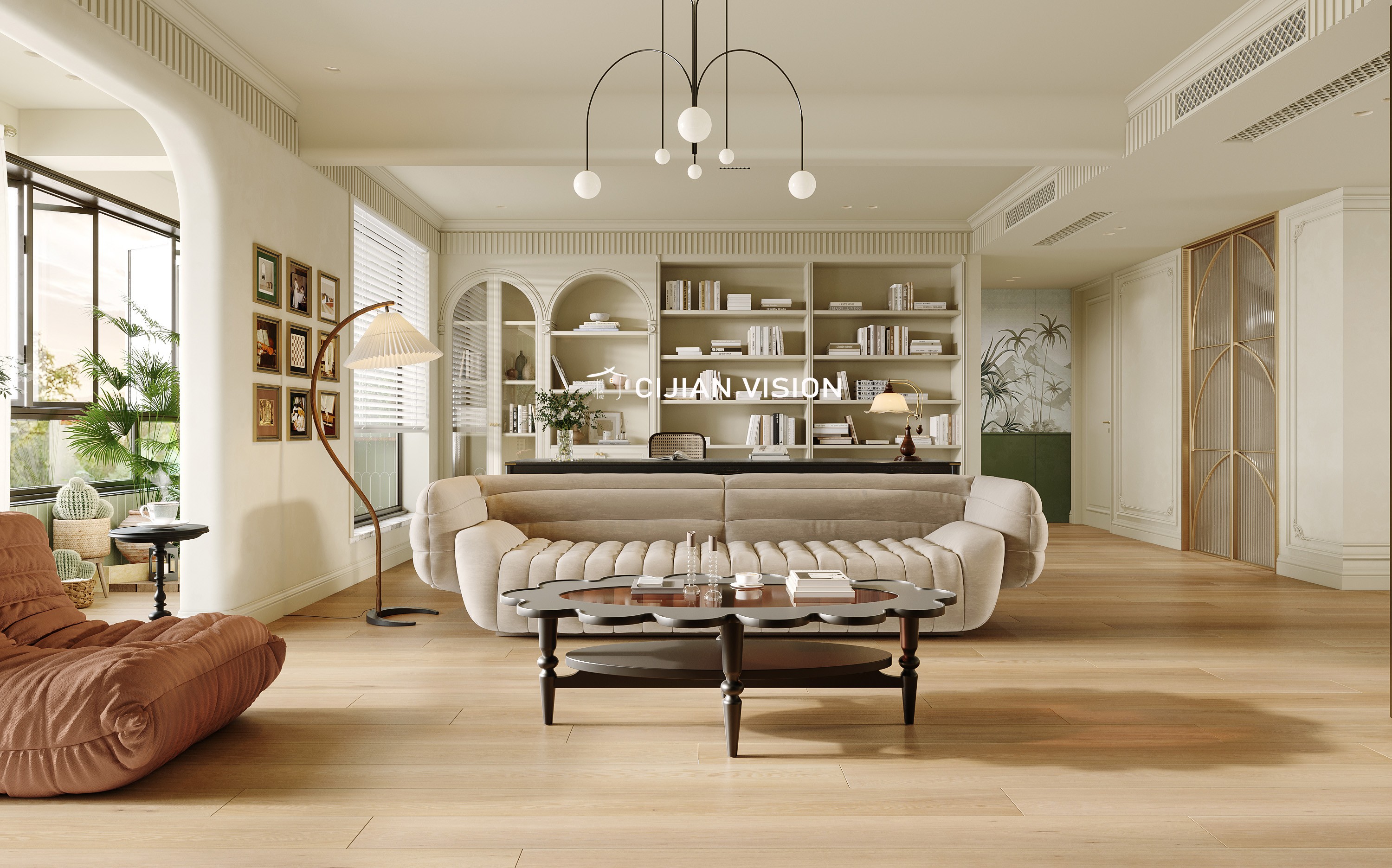 温柔随性的法式复古奶油之家-8