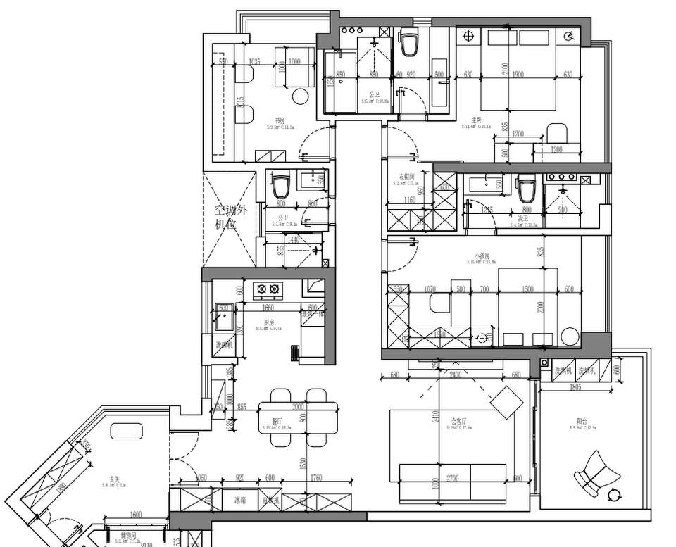 150㎡现代中古风三居室-3