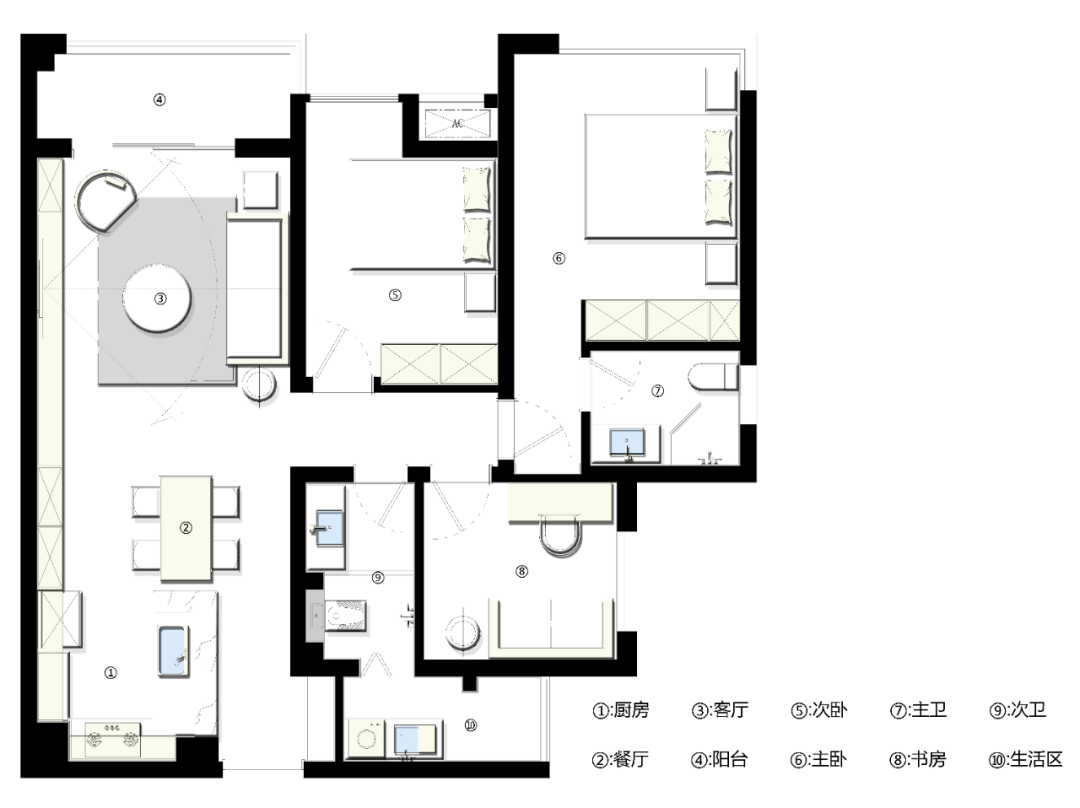 现代北欧风，华侨城云溪别院 90 平米三室两厅一厨两卫-18