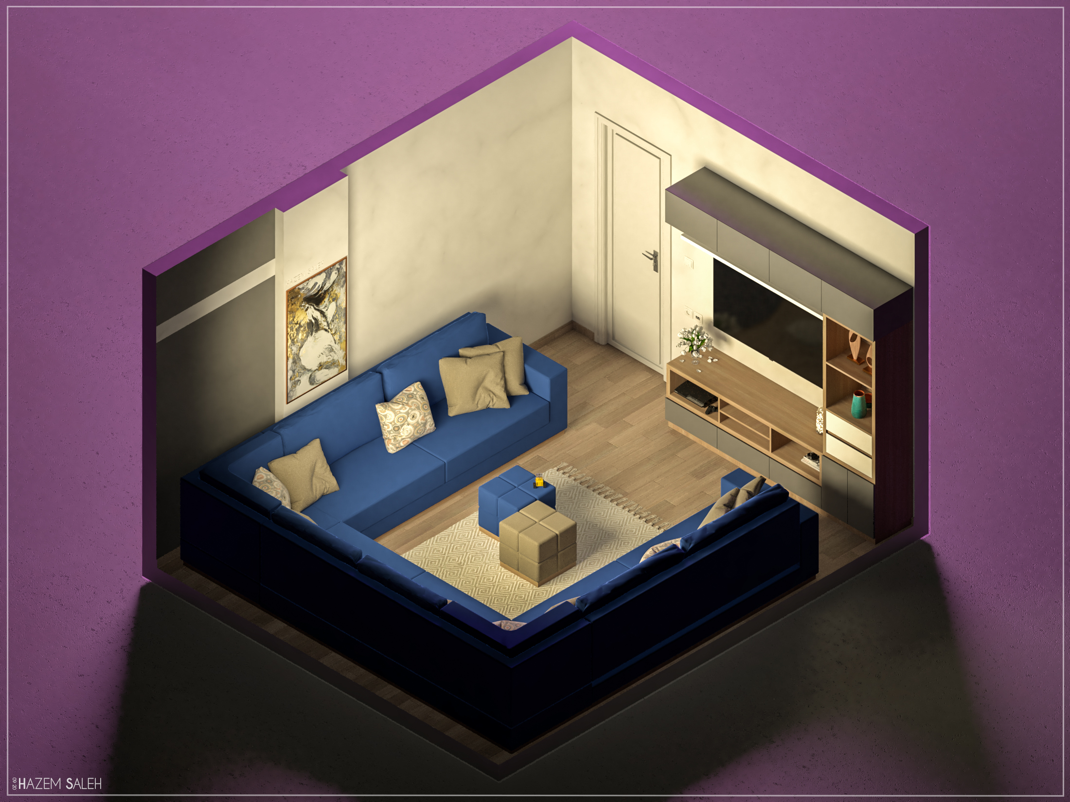 LIVING ROOM - ISOMETRIC-2