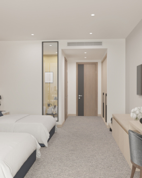 Hotel Room Interior Design. Twin rooms.