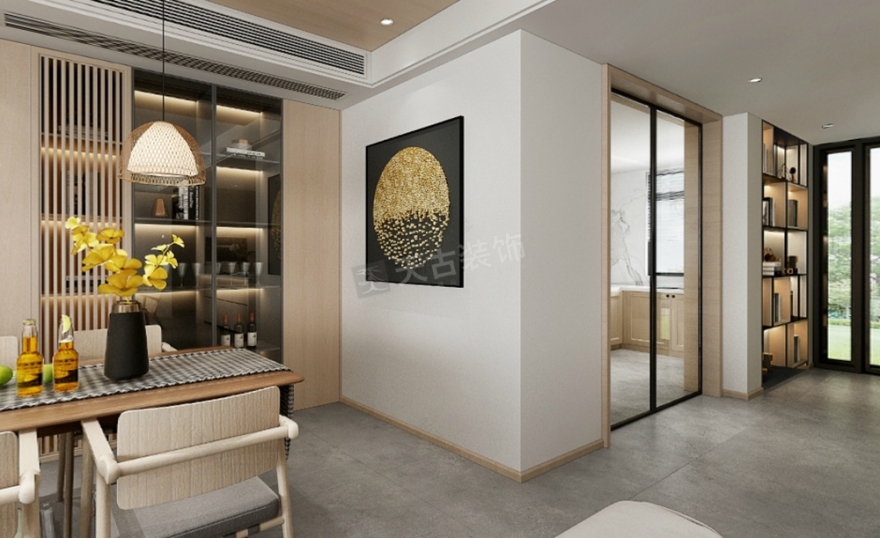巴南融汇观江大平层日式风格设计丨南坪天古装饰-11